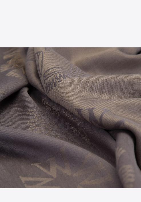 Monogram shawl, gray - olive, 93-7F-008-2, Photo 5