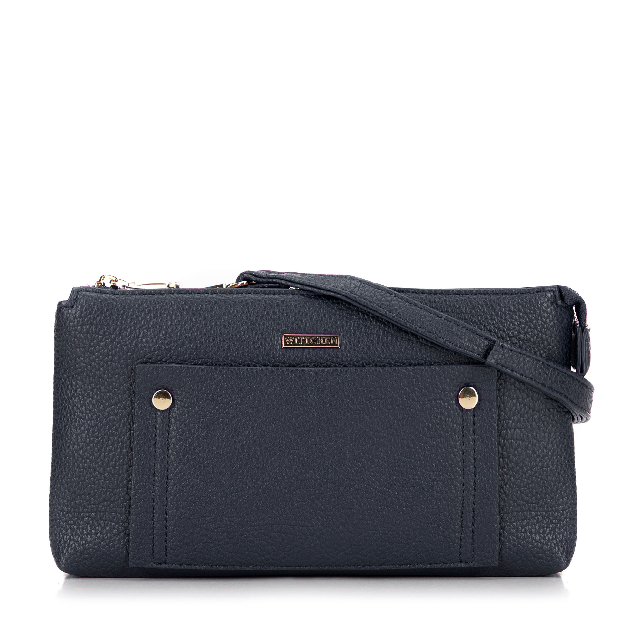Dámska crossbody dvojkomorová s vreckom granátová 29-4Y-604-7