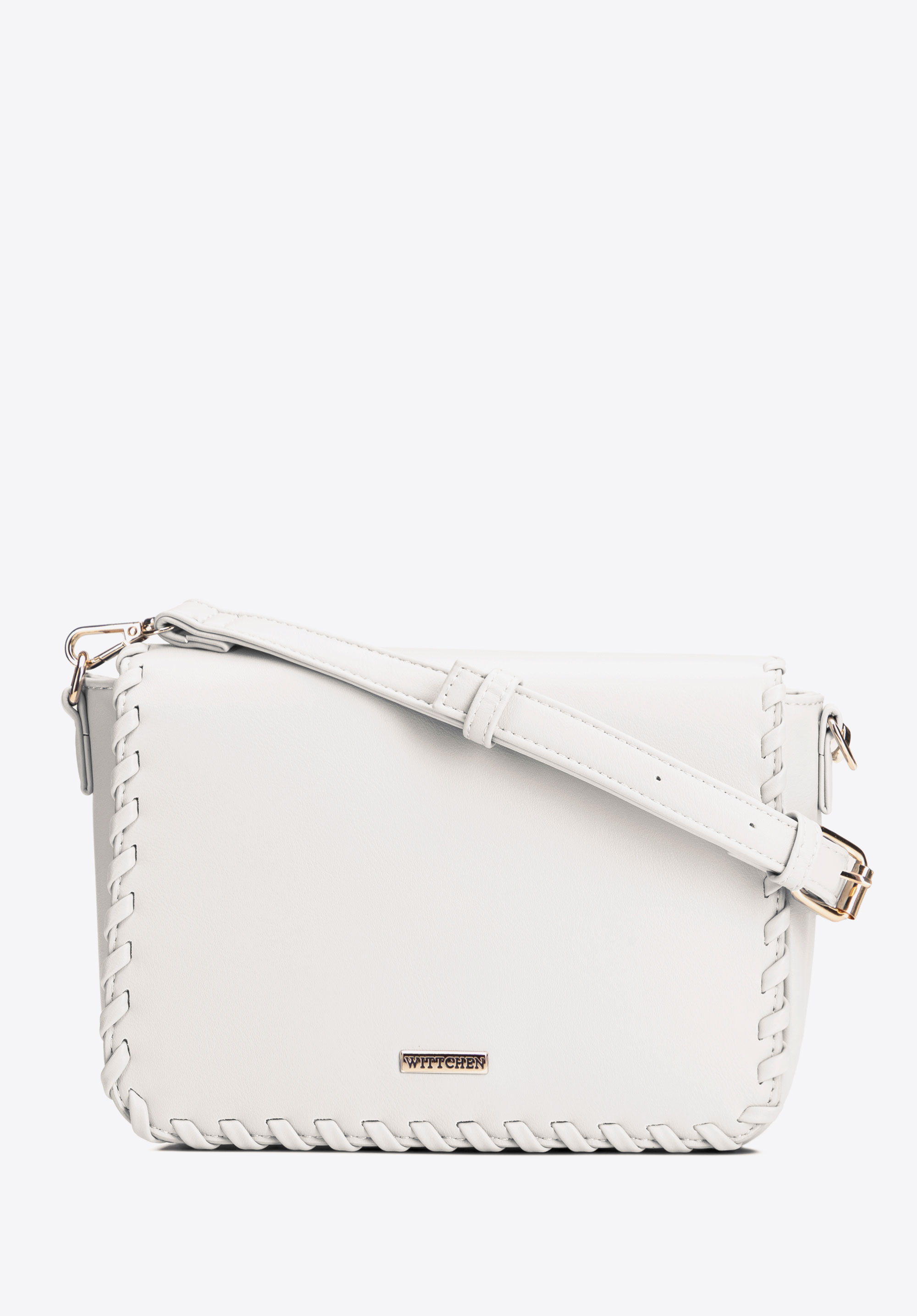 Damska crossbody z obszytą klapą, kremowy, 100-4Y-235-0, Zdjęcie 1