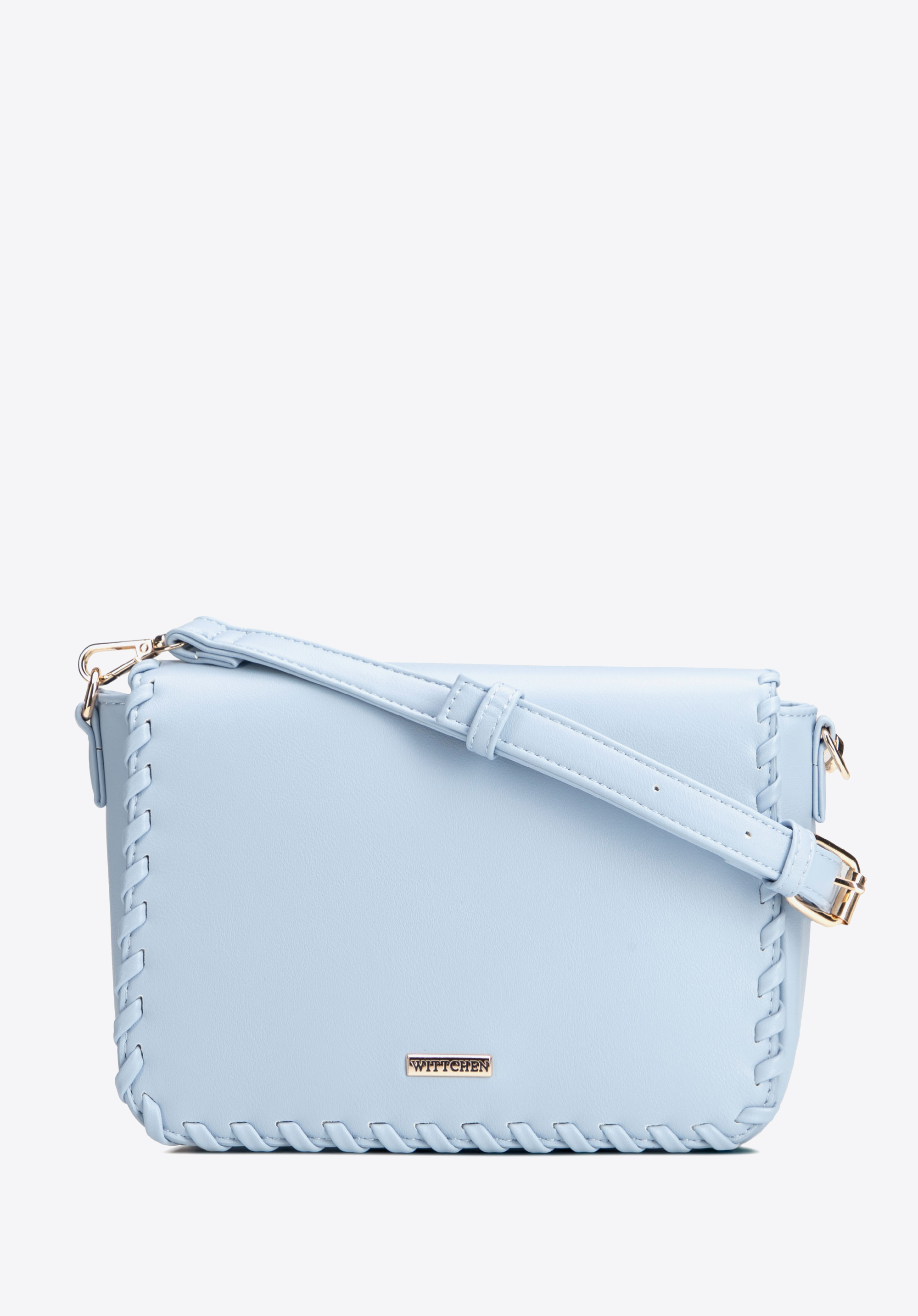 WITTCHEN Damska crossbody z obszytą klapą niebieska