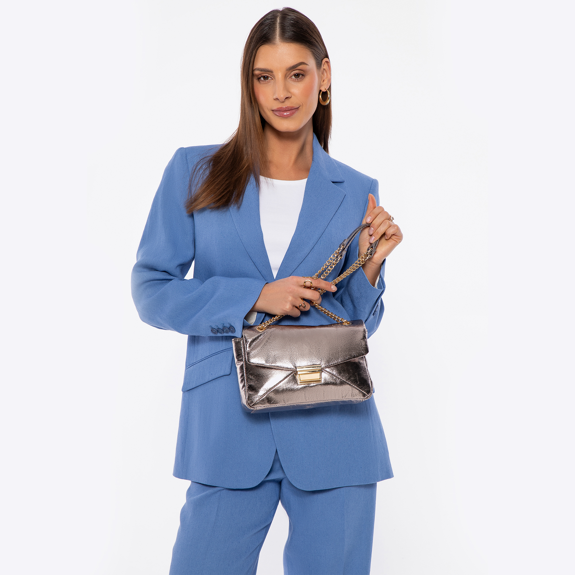 Sivá crossbody kabelka z imitácie kože 100-4Y-217-8, Vyberte variant šedá