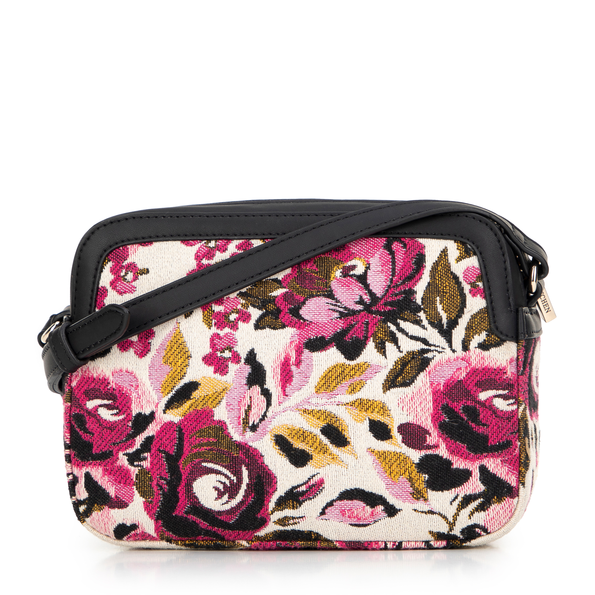 Ružová dámska crossbody kabelka Wittchen z imitácie kože s moderným vzhľadom, Vyberte variant bielo - ružová