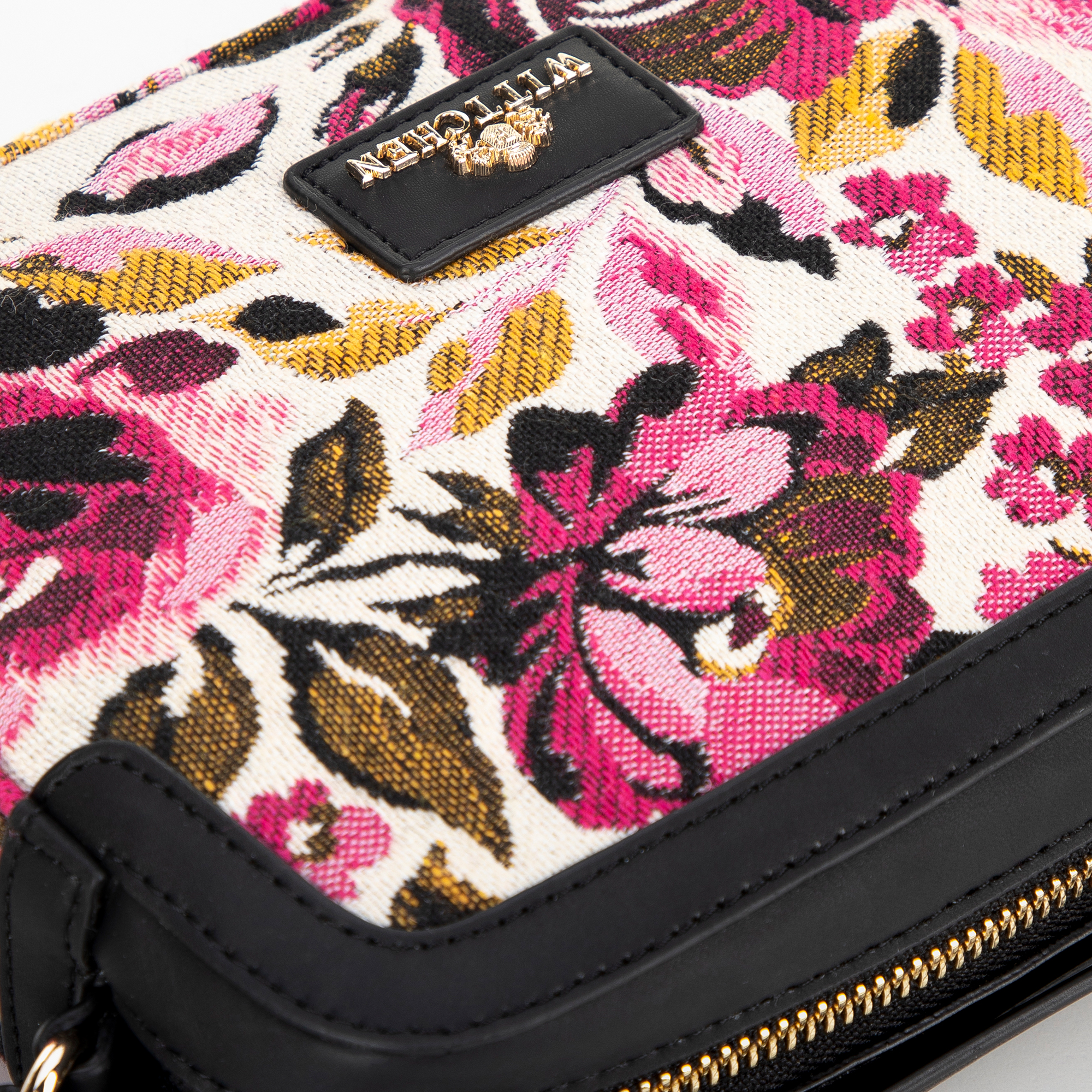 Ružová dámska crossbody kabelka Wittchen z imitácie kože s moderným vzhľadom, Vyberte variant bielo - ružová