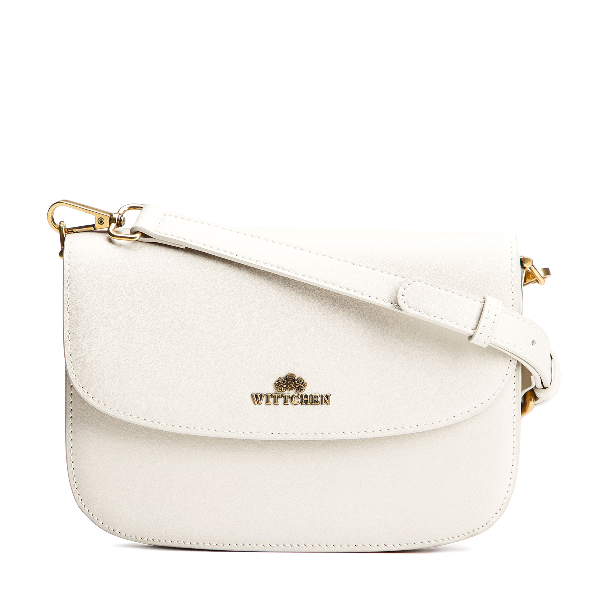 Dámska crossbody z prírodnej kože krémová 100-4E-214-0