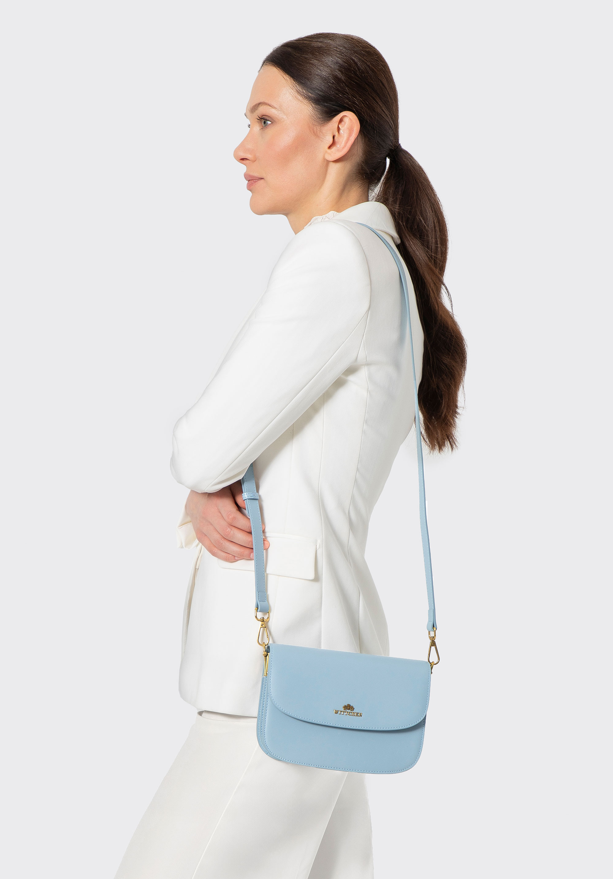 Damska crossbody ze skóry naturalnej, niebieski, 100-4E-214-N, Zdjęcie 1