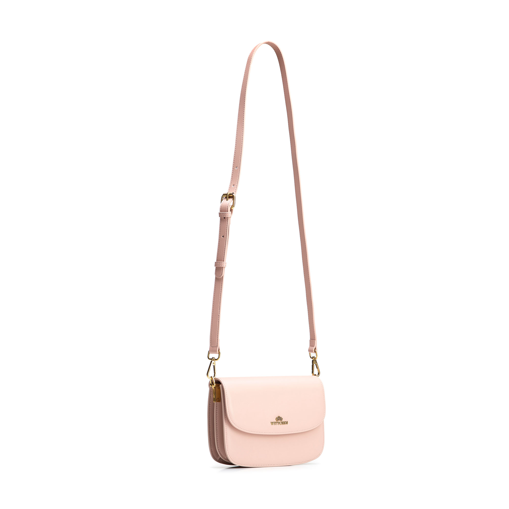 Ružová crossbody kabelka z prírodnej kože 100-4E-214-P, Vyberte variant ružová