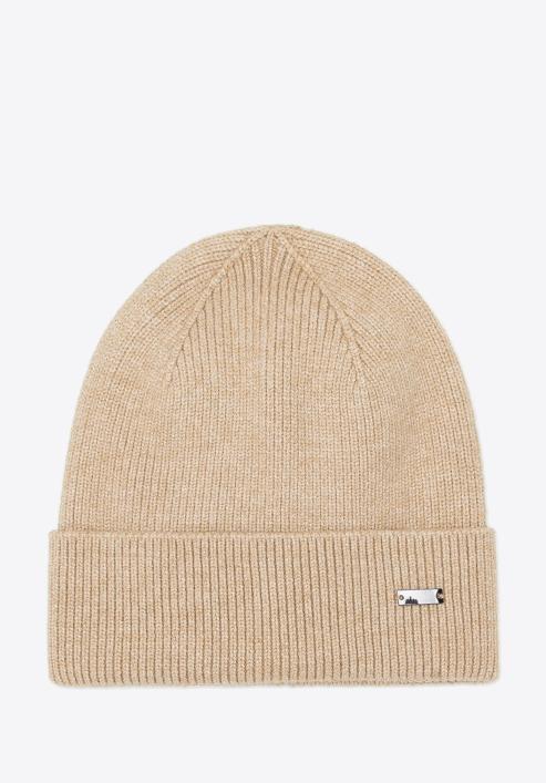 Classic winter hat, beige, 95-HF-021-1, Photo 1