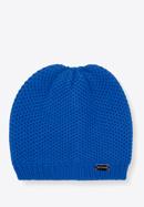 Damska czapka o gęstym splocie klasyczna, niebieski, 95-HF-006-N, Zdjęcie 1