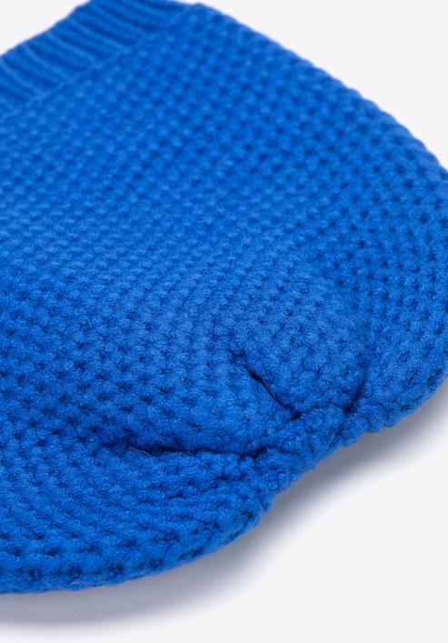 Damska czapka o gęstym splocie klasyczna, niebieski, 95-HF-006-N, Zdjęcie 2