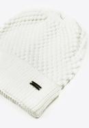 Women's winter hat with seed stitch design, cream, 97-HF-006-2, Photo 2