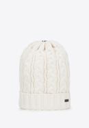 Women's winter cable knit hat, cream, 91-HF-202-9, Photo 5