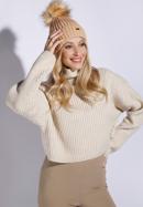 Women's winter pom pom hat, beige, 95-HF-015-6, Photo 15