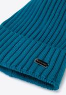 Women's ribbed knit hat, dark turquoise, 95-HF-022-P, Photo 2