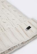Women's winter thick cable knit hat, cream, 95-HF-016-2, Photo 2