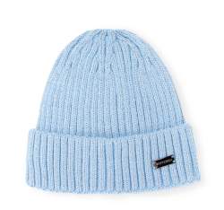 Damska czapka z odblaskowym włóknem, jasny niebieski, 95-HF-013-N, Zdjęcie 1