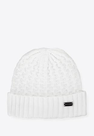 Women's winter hat, cream, 95-HF-011-0, Photo 1