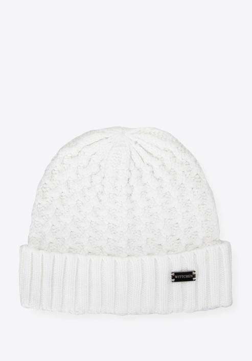 Women's winter hat, cream, 95-HF-011-Z, Photo 1