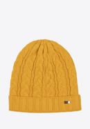 Women's winter thick cable knit hat, yellow, 97-HF-017-0, Photo 1