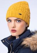 Women's winter thick cable knit hat, yellow, 97-HF-017-8, Photo 15