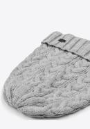 Women's winter thick cable knit hat, light grey, 97-HF-017-0, Photo 2