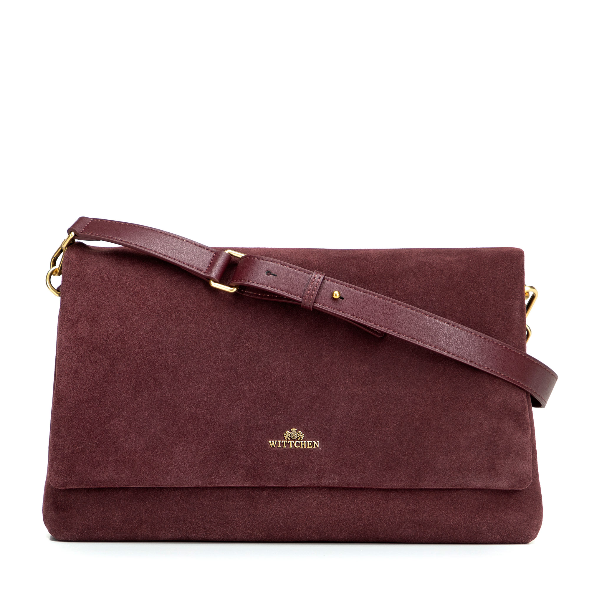 Fialová dámska crossbody kabelka Wittchen z prírodnej kože, Vyberte variant burgund
