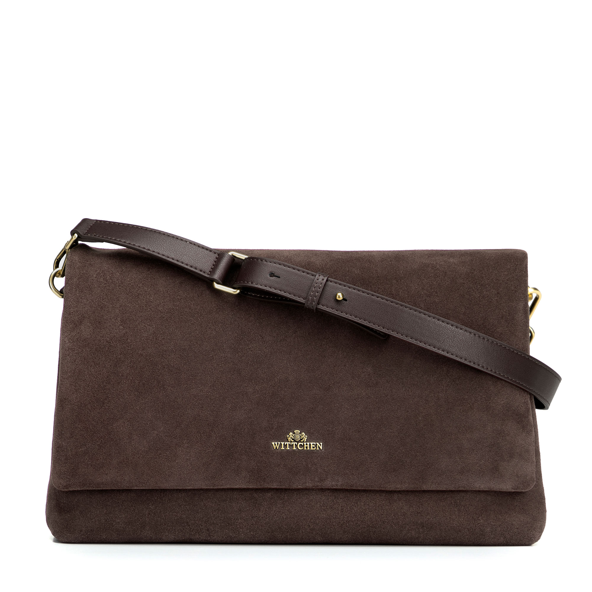 Tmavohnedá dámska crossbody kabelka Wittchen z prírodnej kože s čistým vzhľadom, Vyberte variant tmavohnedá