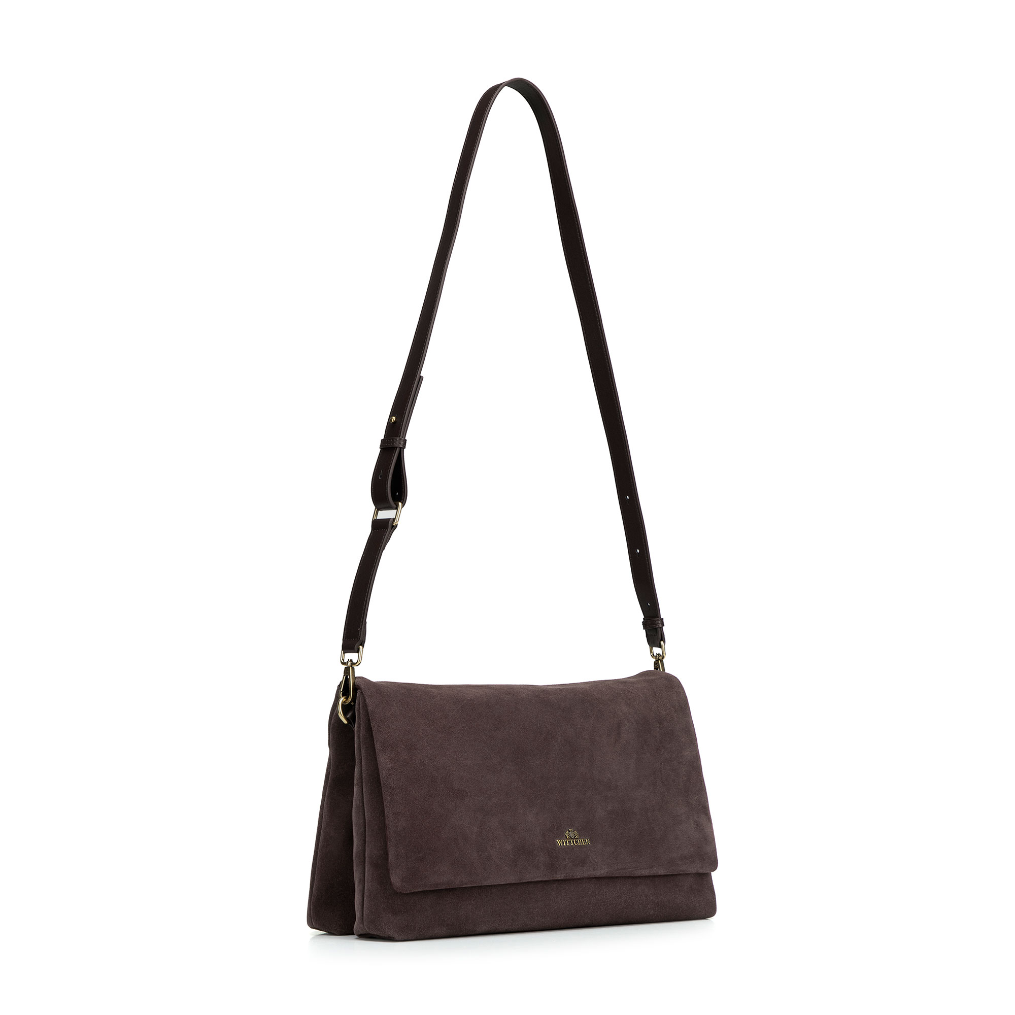Tmavohnedá dámska crossbody kabelka Wittchen z prírodnej kože s čistým vzhľadom, Vyberte variant tmavohnedá