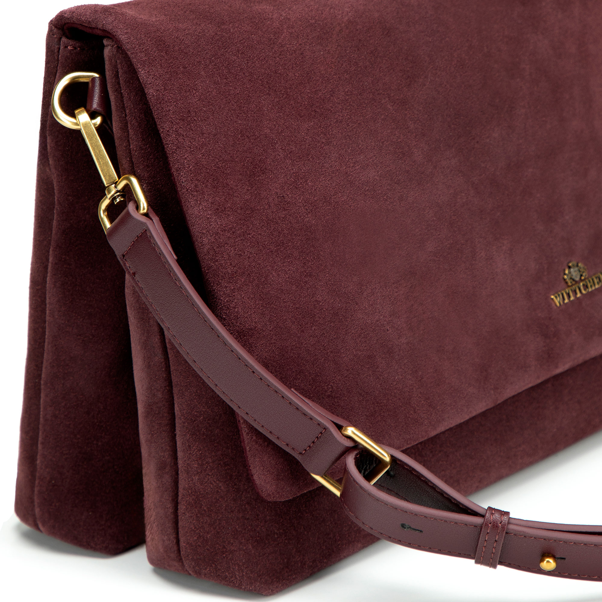 Fialová dámska crossbody kabelka Wittchen z prírodnej kože, Vyberte variant burgund