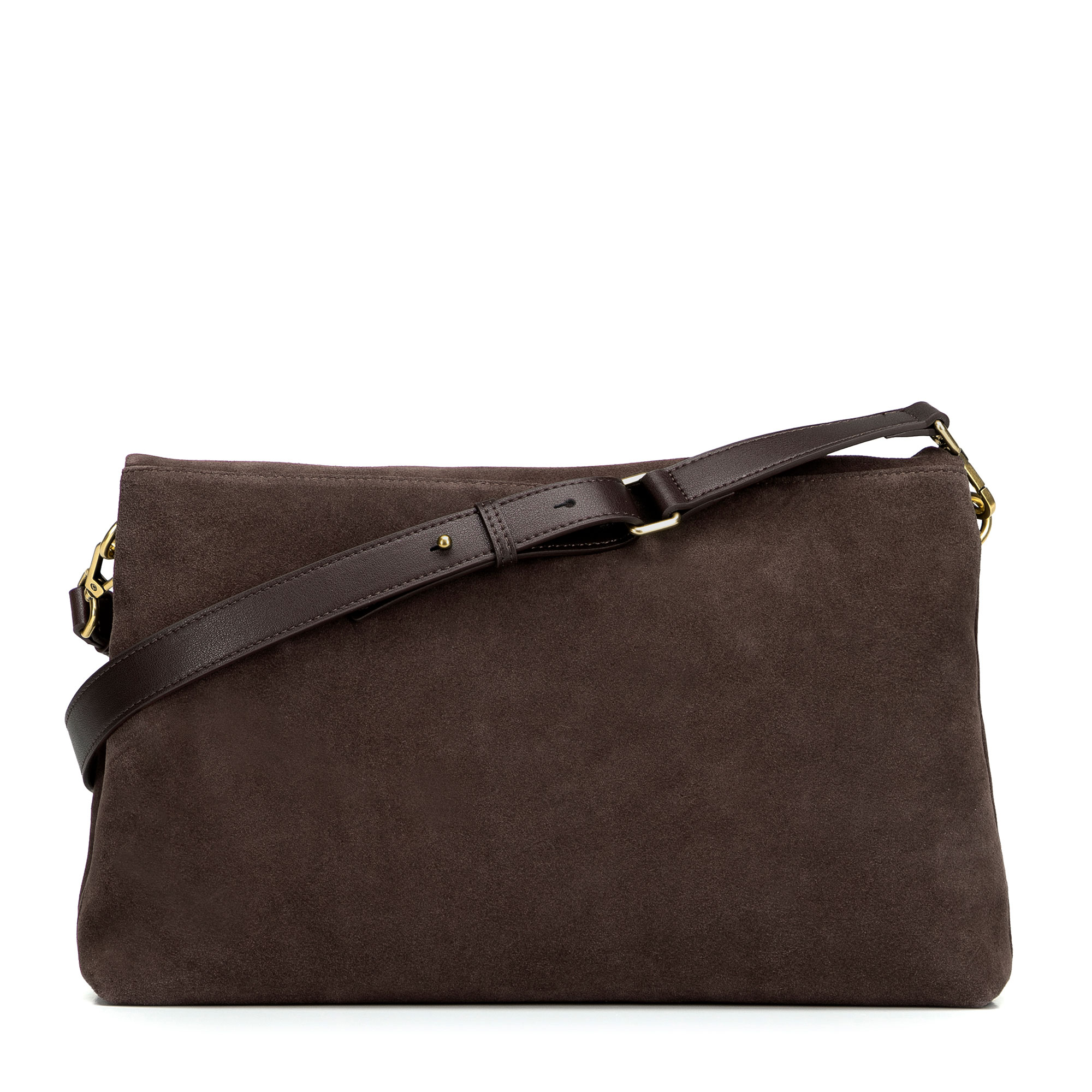 Tmavohnedá dámska crossbody kabelka Wittchen z prírodnej kože s čistým vzhľadom, Vyberte variant tmavohnedá