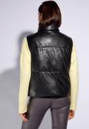 Women's quilted faux leather gilet, black, 95-9D-101-1-XL, Photo 4