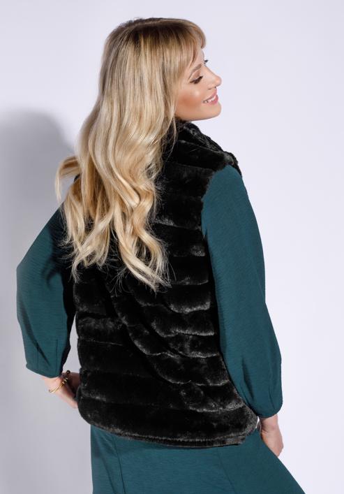 Women's faux fur gilet, black, 95-9W-102-1-XL, Photo 3