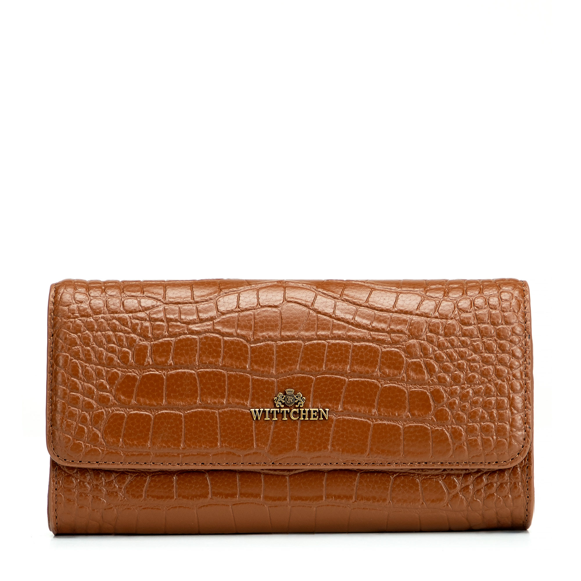 Koňaková dámska listová kabelka Wittchen z prírodnej kože s krokodílím vzorom, Vyberte variant koňaková