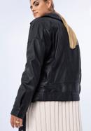 Women's oversize leather biker jacket, black, 97-09-201-4-XL, Photo 19