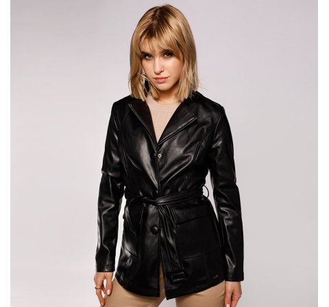 Женская длинная куртка с пуговицами 92-9P-105-1