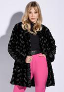 Women's faux fur pea coat, black, 95-9W-101-1-S, Photo 1