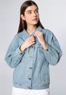 Damska kurtka dżinsowa oversize, jasny niebieski, 98-9X-900-7-L/XL, Zdjęcie 1