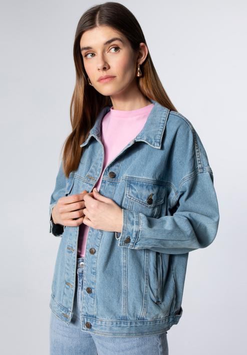 Women's oversize denim jacket, blue, 98-9X-900-7-L/XL, Photo 1