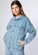 Damska kurtka dżinsowa oversize, niebieski, 98-9X-900-1-L/XL, Zdjęcie 3