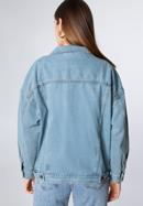 Damska kurtka dżinsowa oversize, niebieski, 98-9X-900-1-S/M, Zdjęcie 4