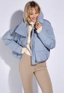 Oversize quilted cropped jacket, blue, 95-9D-105-1-XS, Photo 1