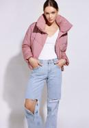 Oversize quilted cropped jacket, muted pink, 95-9D-105-N-XS, Photo 4
