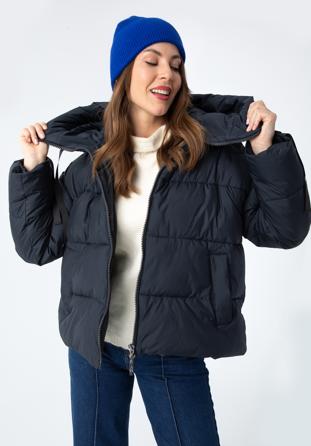 Women's oversize jacket, navy blue, 97-9D-401-N-S, Photo 1