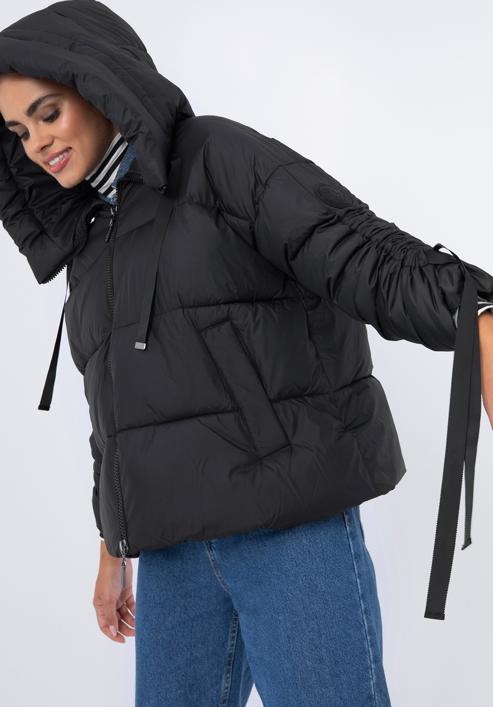 Women's oversize jacket, black, 97-9D-401-N-XS, Photo 3