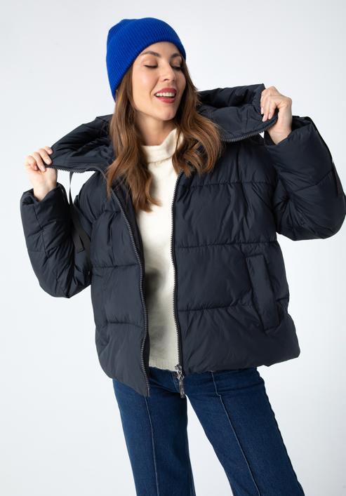 Women's oversize jacket, navy blue, 97-9D-401-1-XL, Photo 3