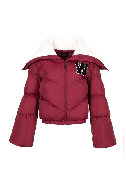 Teddy faux fur collar puffer jacket, dar red, 97-9D-901-1-M, Photo 30