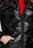 Damska kurtka pikowana długa, czarny, 93-9D-404-1-XL, Zdjęcie 4