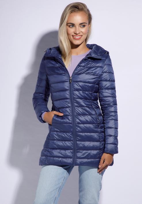 Women's quilted jacket, navy blue, 95-9N-100-1-2XL, Photo 1