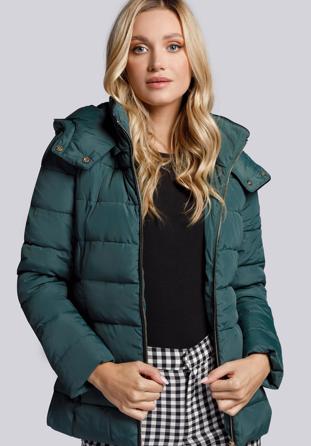 Women's quilted jacket, green, 93-9N-103-Z-M, Photo 1