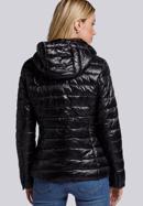 Quilted jacket with decorative jacquard stripe, black, 93-9N-101-3-S, Photo 0