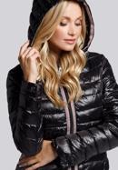 Quilted jacket with decorative jacquard stripe, black, 93-9N-101-0-XS, Photo 5